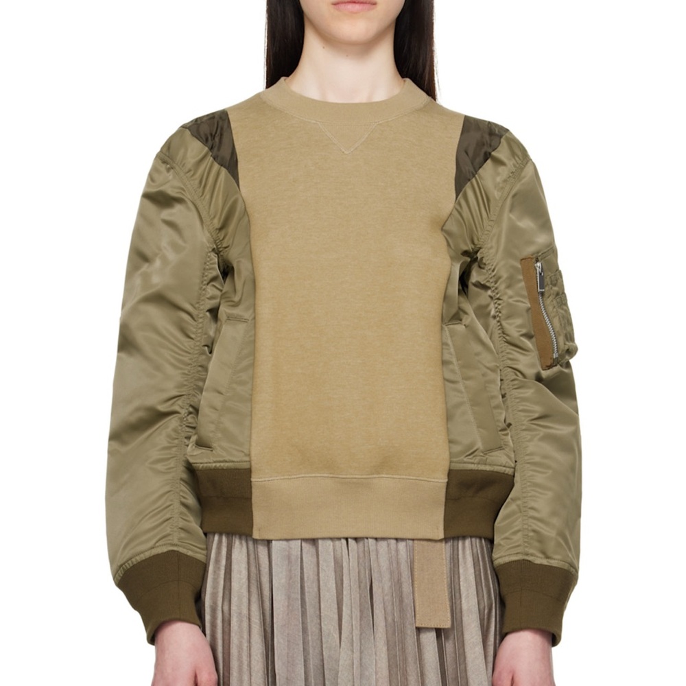 Sacai. NEW! Fall WinterCotton Jersey Twill Sweatshirt/Bomber.